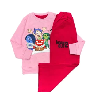 ست 2تیکه دخترانه آستین‌دار طرح انیمیشنی Inside Out