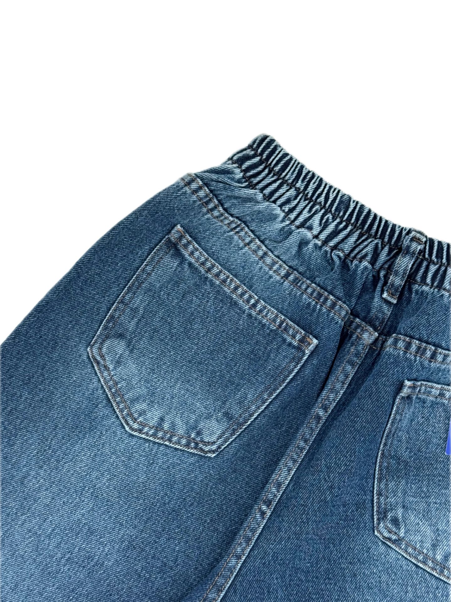 شلوار جین زنانه مام استایل ابی تیره | کد180860 - Image 4