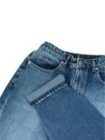 شلوار جین زنانه مام استایل ابی تیره | کد180860 - Image 3