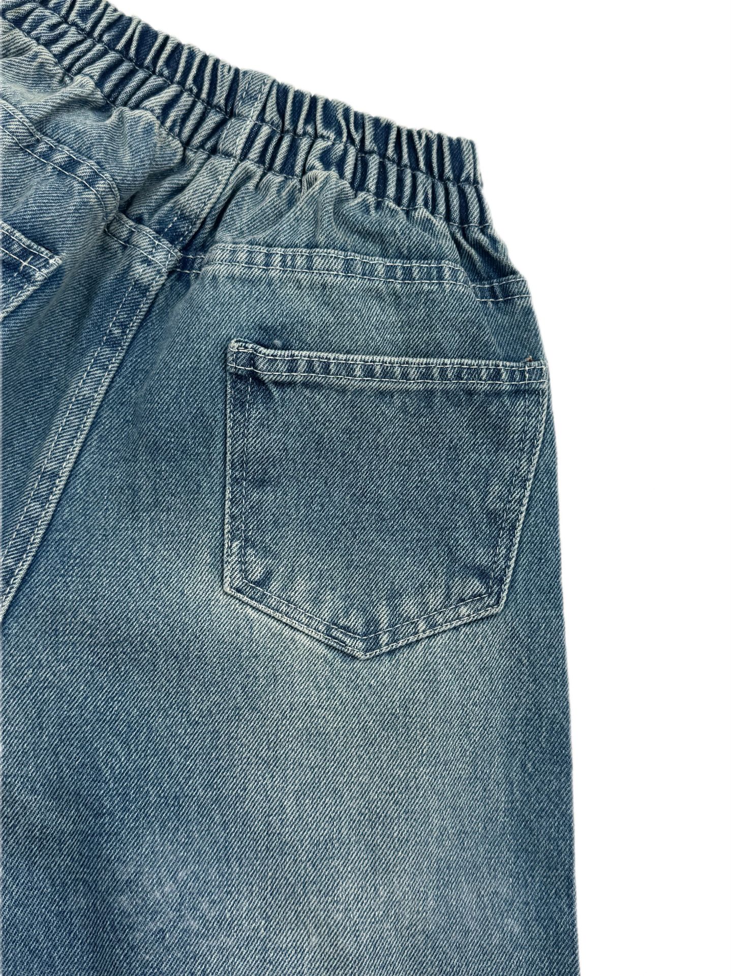 شلوار نیم بگ ابی سنگشور | 505240 - Image 4