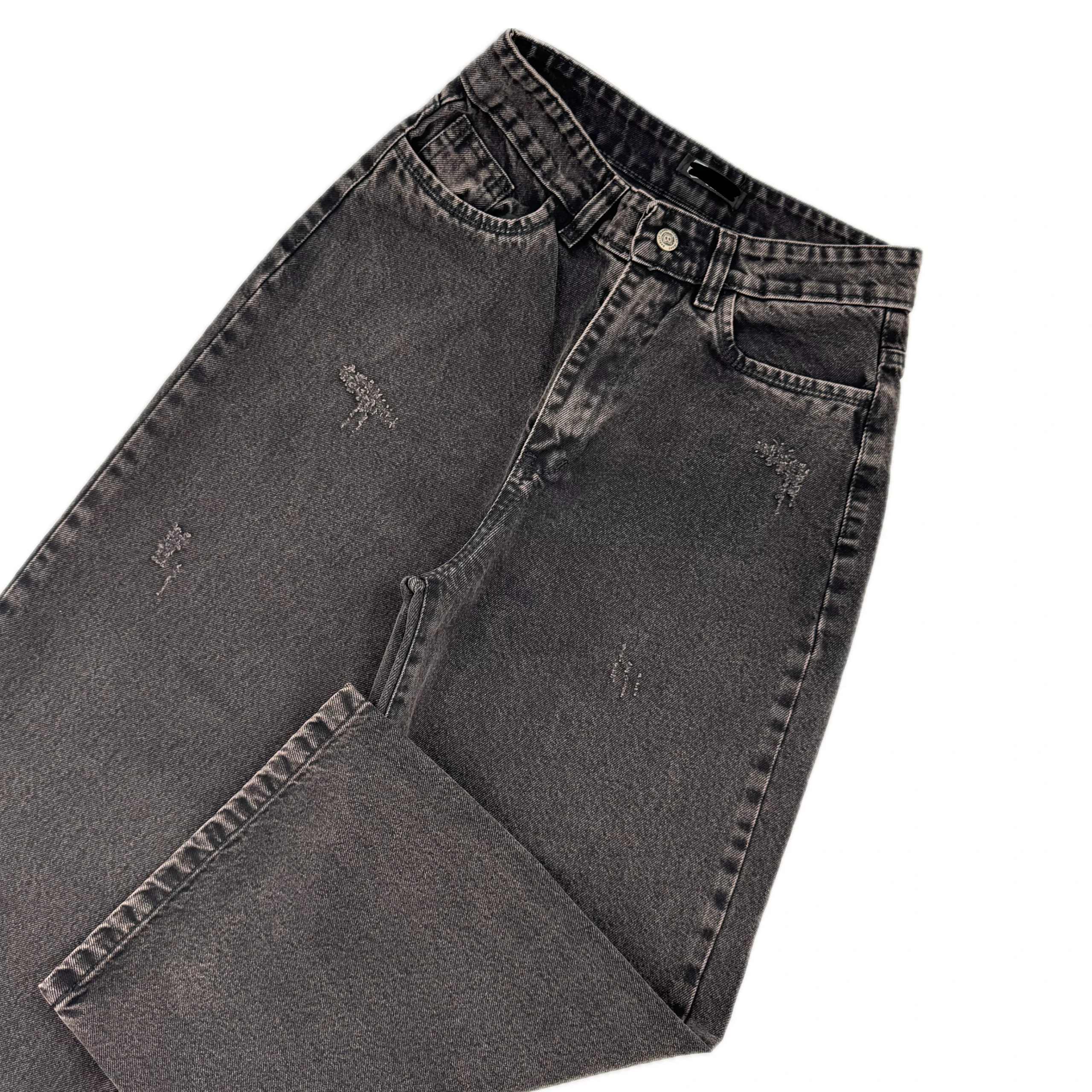 شلوار جین نیم بگ ذغالی روشن زنانه