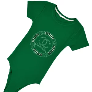 بادی زنانه نیم‌استین سبز