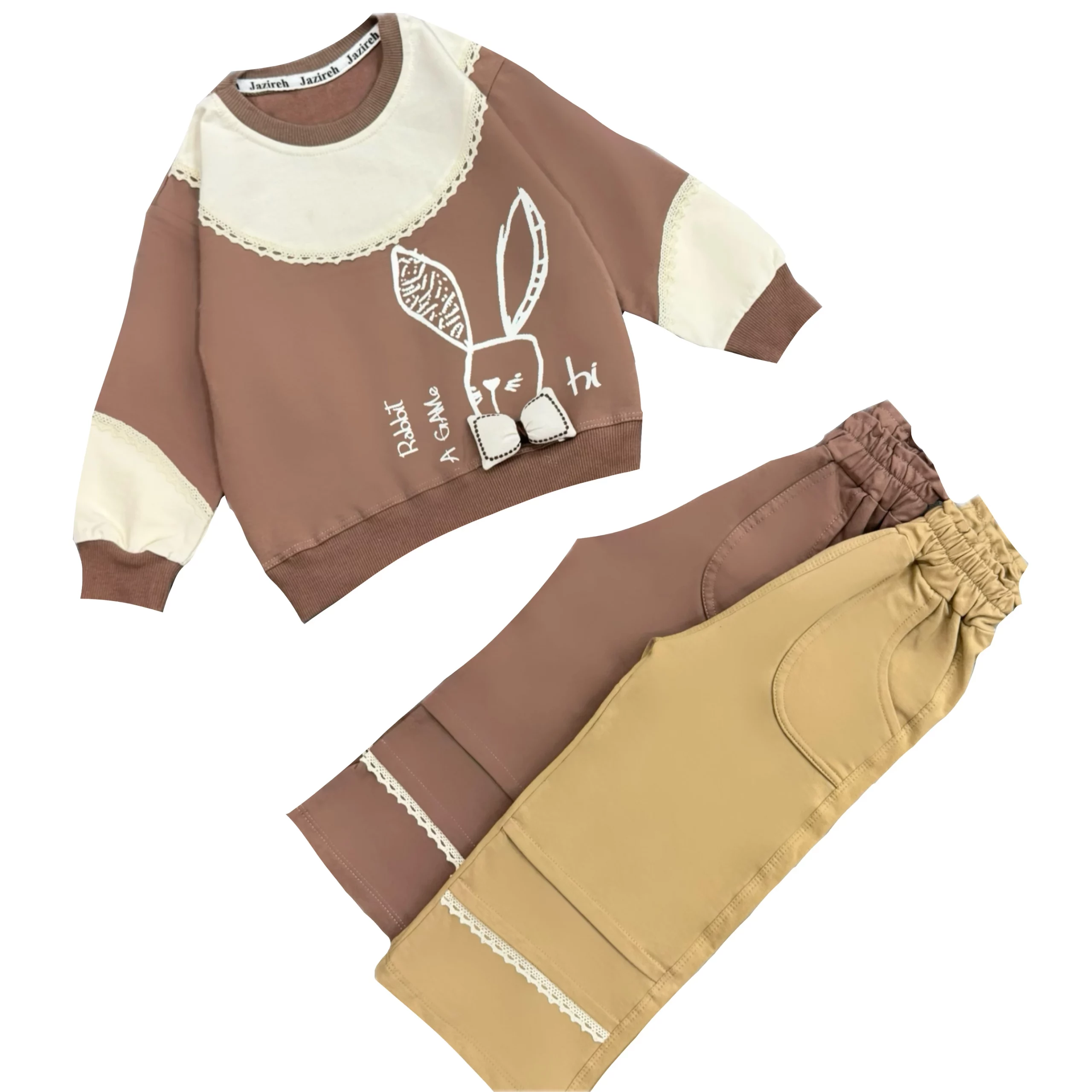 ست دوتکه دخترانه با طرح خرگوش