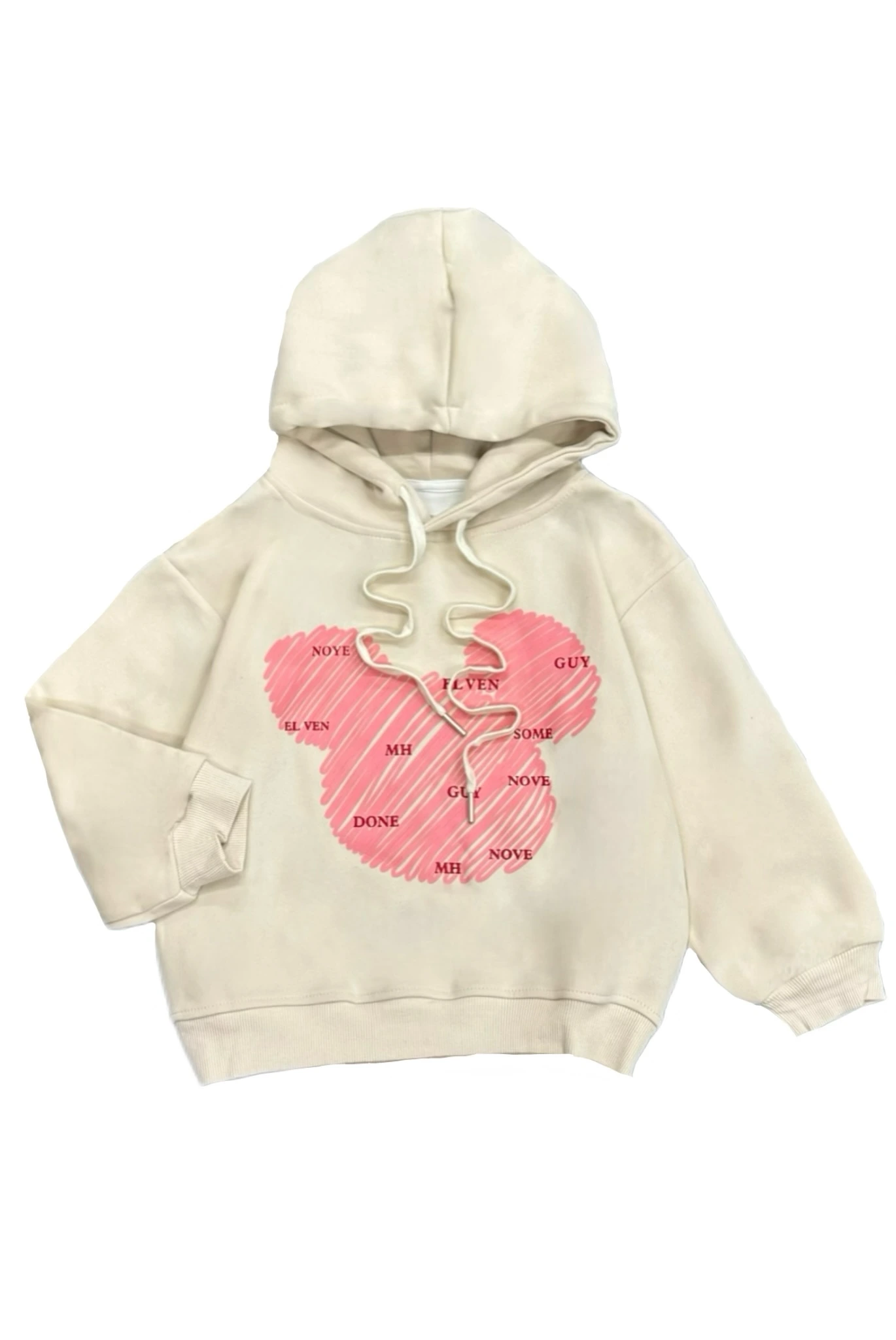 دورس دخترانه داخل پشمی هودی طرح عروسکی