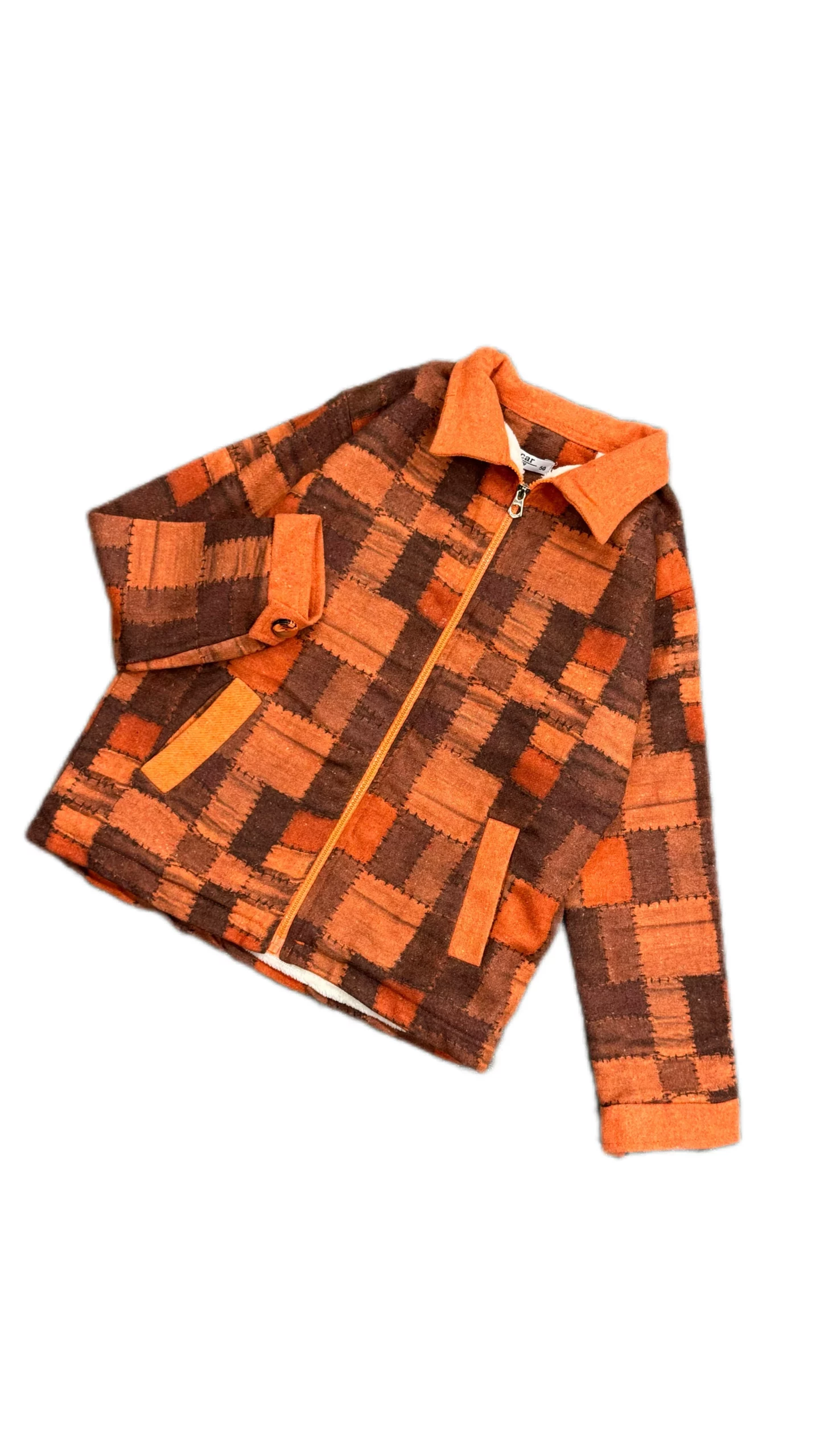 سویشرت اسپرت بچگانه چهارخونه نارنجی