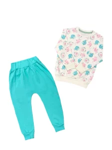 ست دورس و شلوار نوزادی طرح فیل