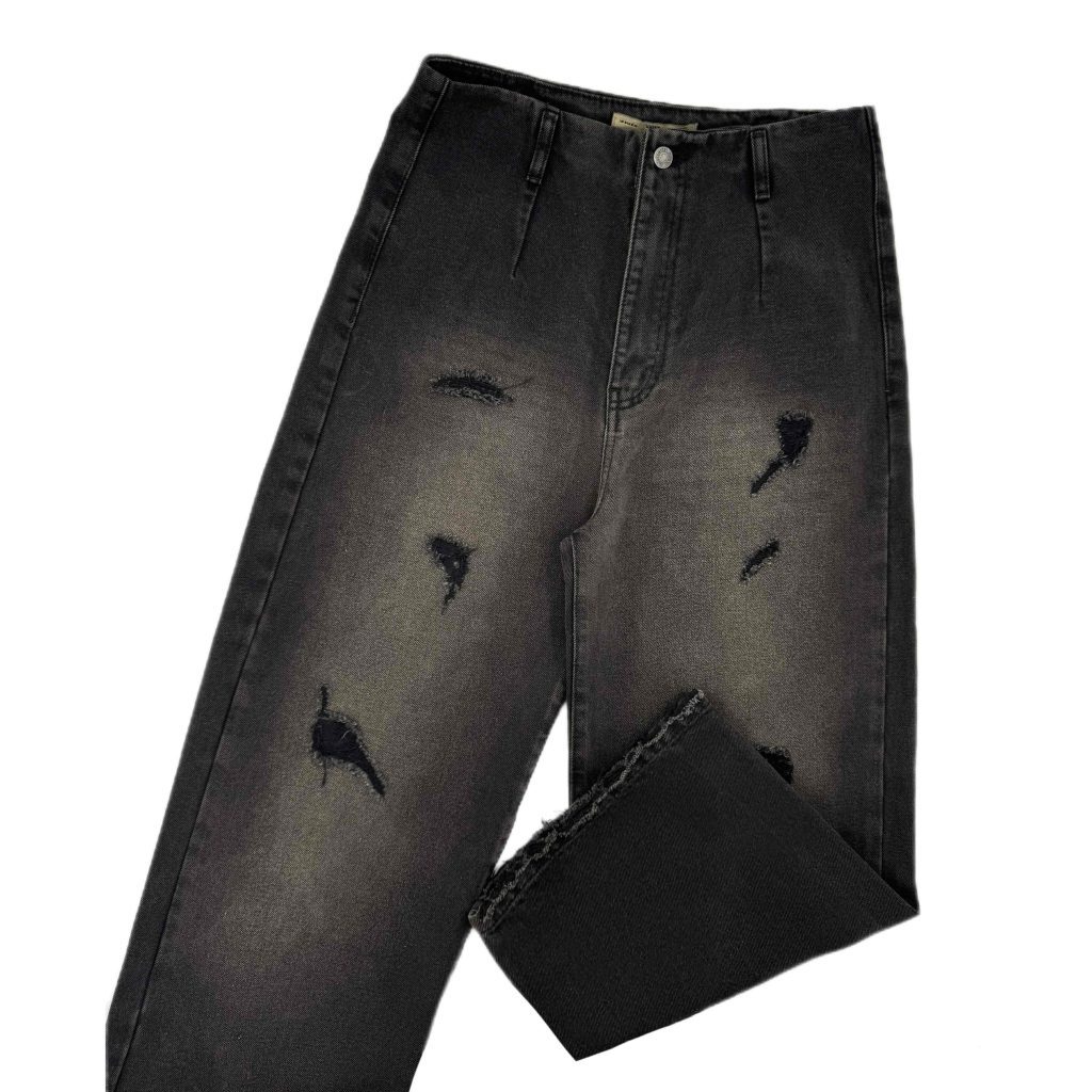 شلوار جین زنانه واید لگ زاپدار