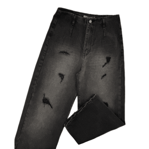 شلوار جین زنانه واید لگ زاپدار