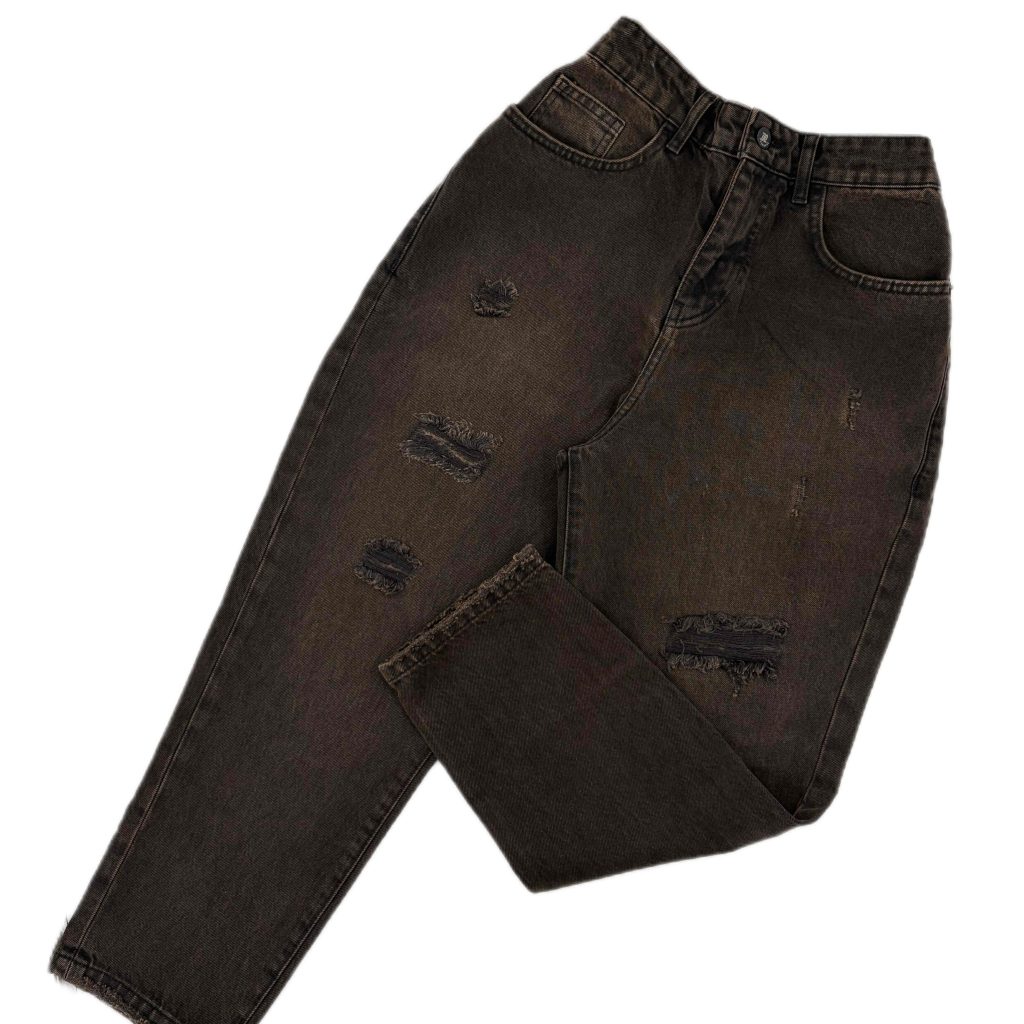 شلوار جین زنانه مام استایل ذغالی