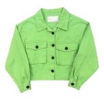 کراپ کت بچگانه کتان سبز