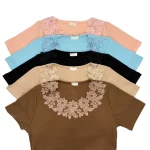 تیشرت زنانه یقه گیپور