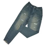 لوار جين زنانه مام فيت زاپ دار