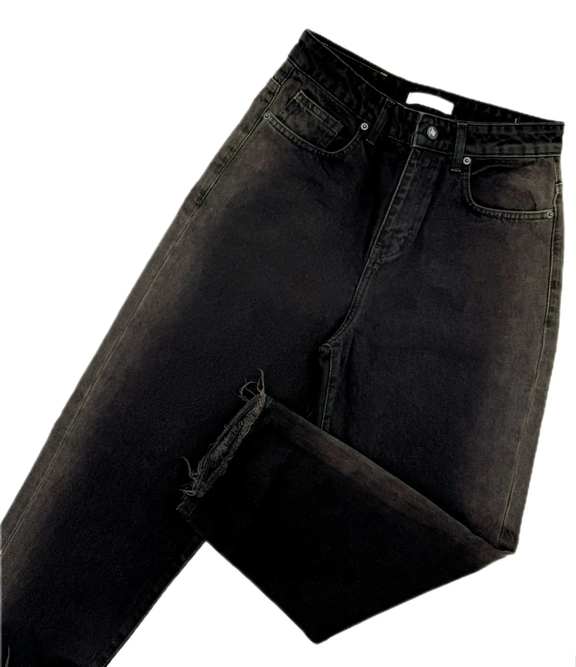 شلوار جين زنانه مام فيت ذغالي