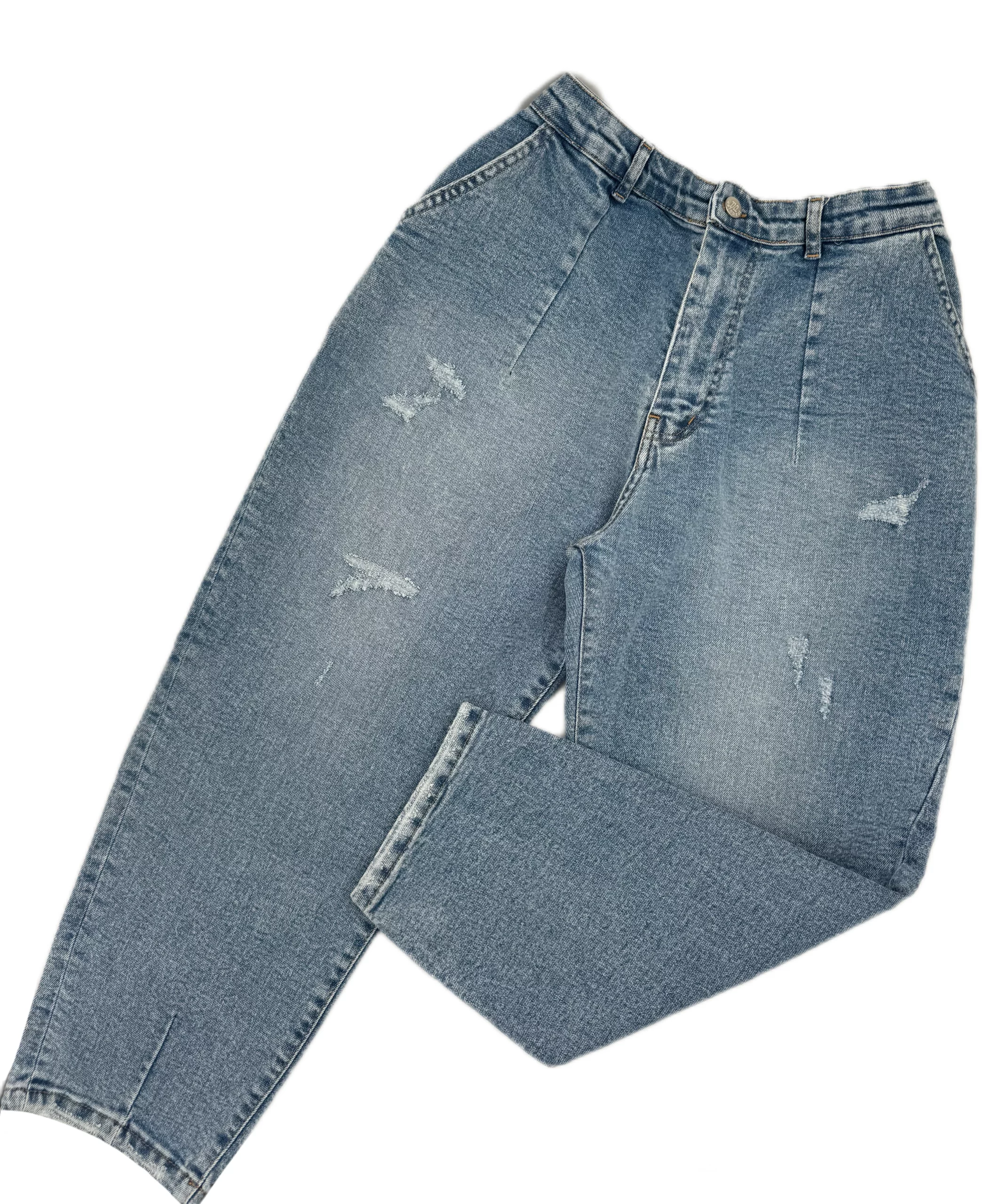 شلوار جين زنانه مام استايل زاپدار