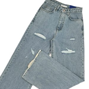 شلوار جین زنانه بگ زاپ دار