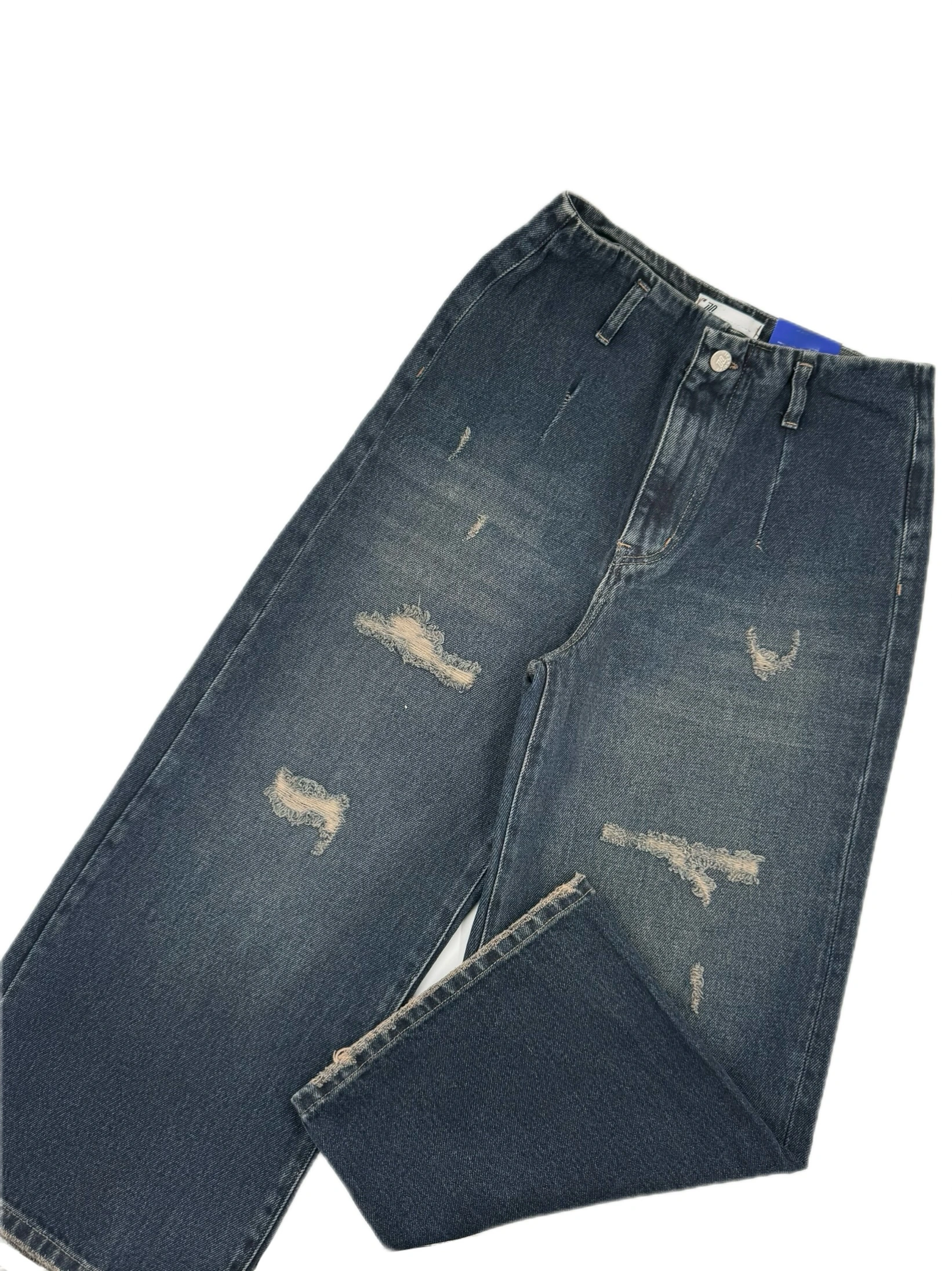 شلوار جين زنانه مدل وايد زاپدار