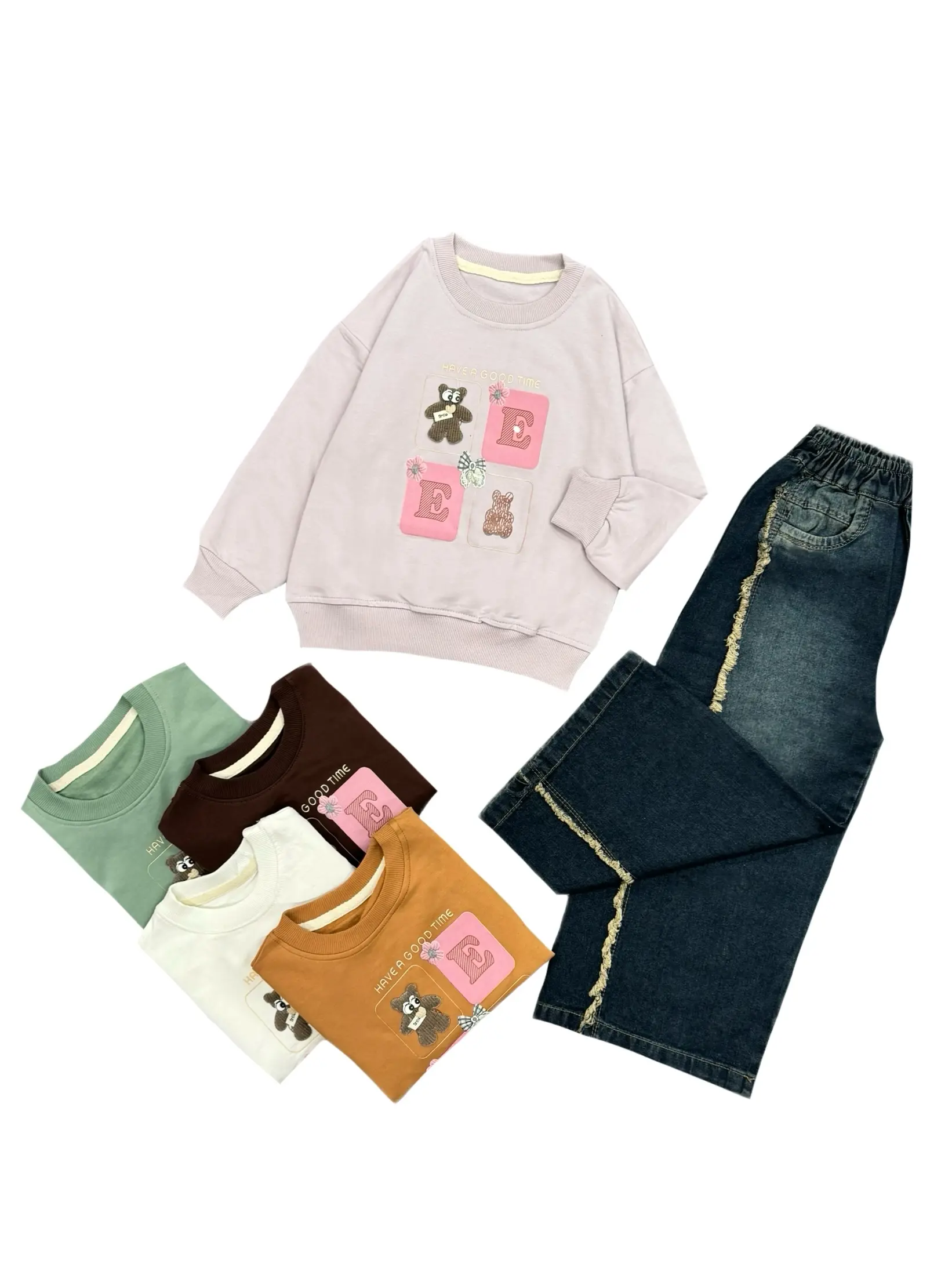 ست دورس و شلوار جين بچگانه | كد 107102 ( ارسال رایگان ) - Image 3