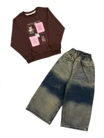 ست دورس و شلوار جين بچگانه | كد 107102 ( ارسال رایگان ) - Image 2