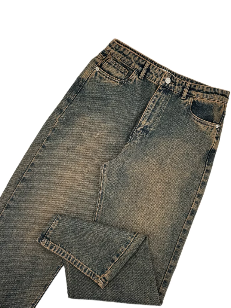 شلوار جين زنانه نيم بگ سنگشور پارچه ال وي ترك