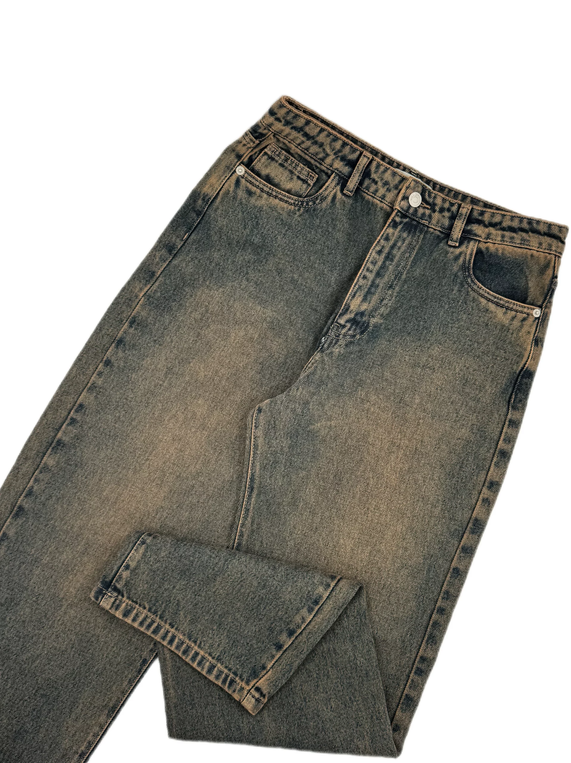 شلوار جين زنانه نيم بگ سنگشور پارچه ال وي ترك