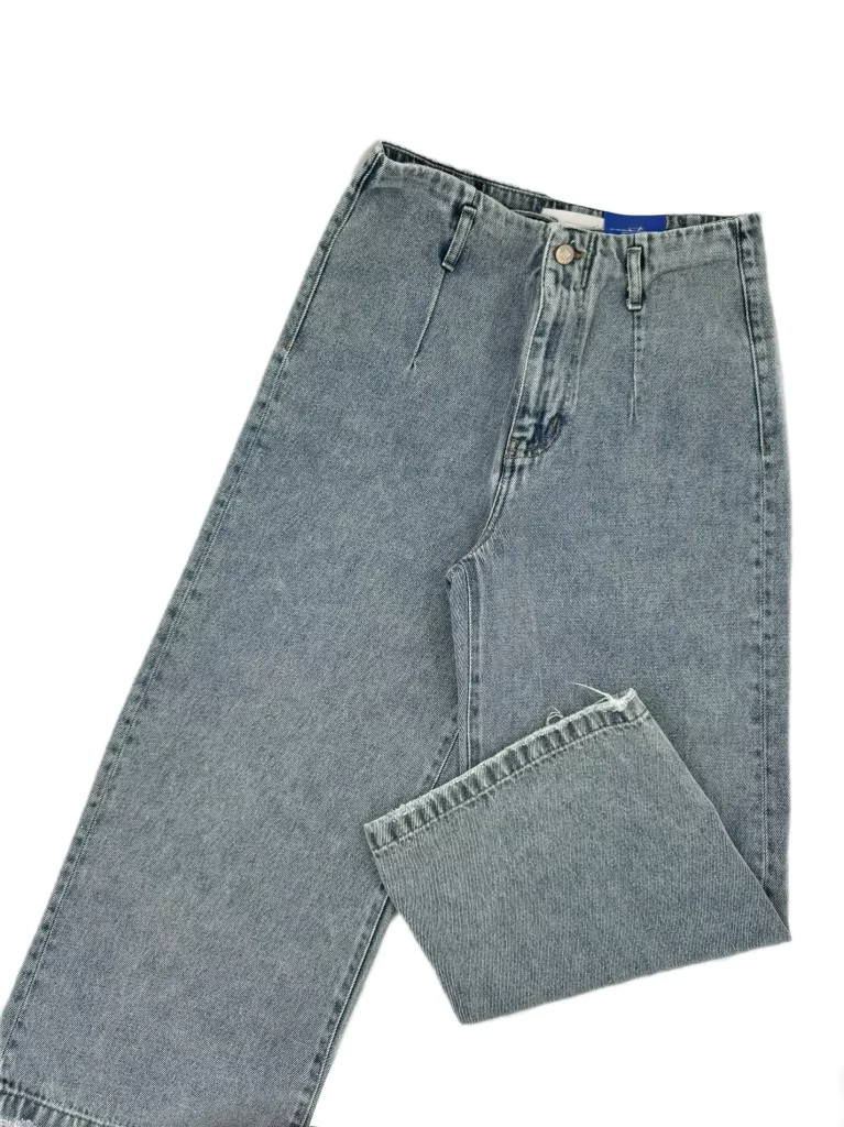 شلوار جین زنانه واید لگ پارچه ال وی ترک