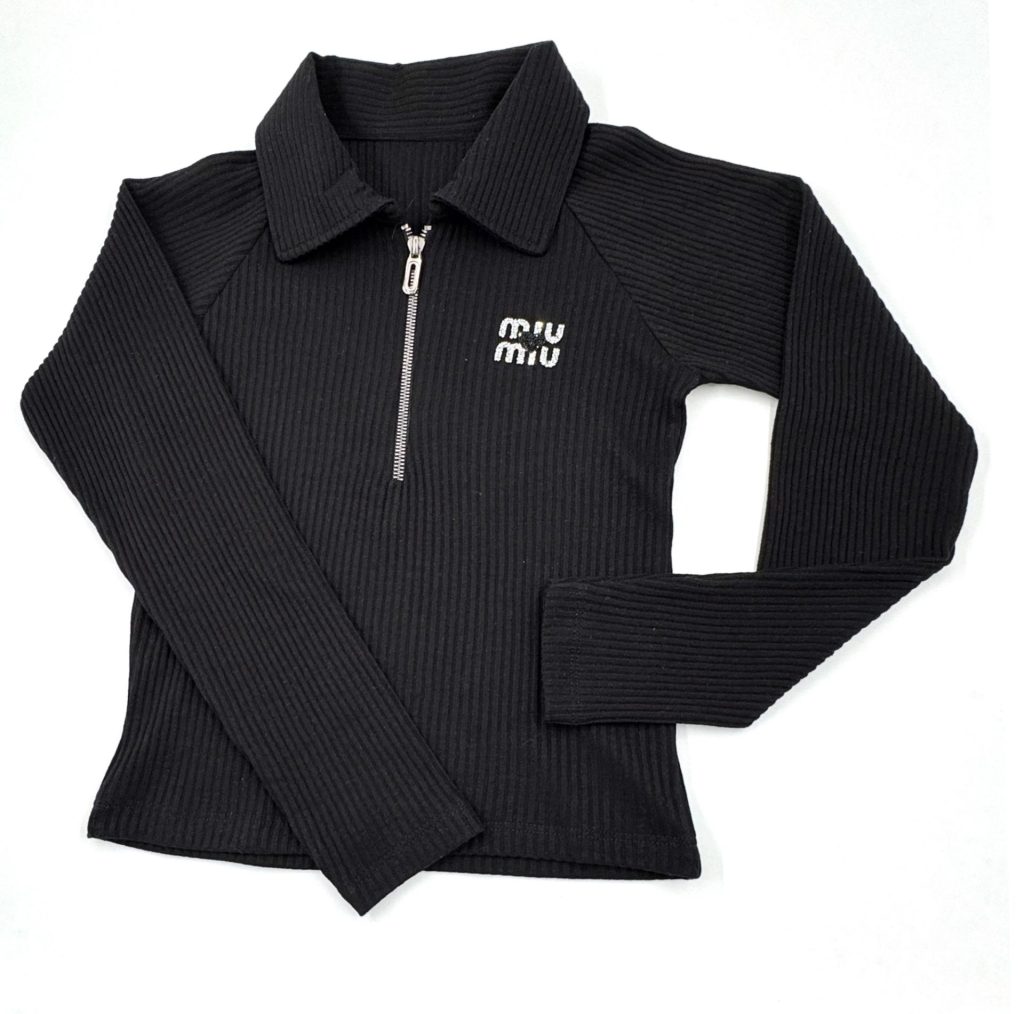 بلوز زنانه نیم زیپ میو میو