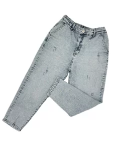 شلوار جين زنانه مام فيت يخي