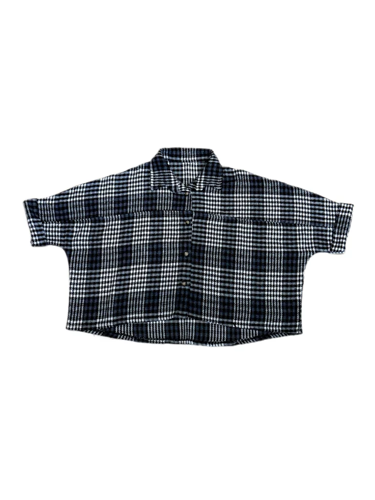 شومیز زنانه طرح کراپ چهار خانه