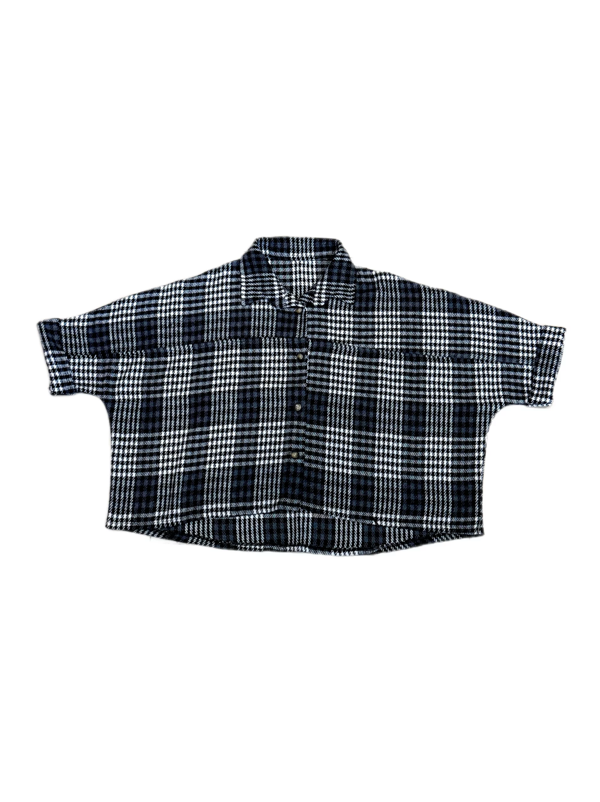 شومیز زنانه طرح کراپ چهار خانه