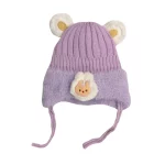 كلاه دخترانه بافت تو خز طرح خرگوش