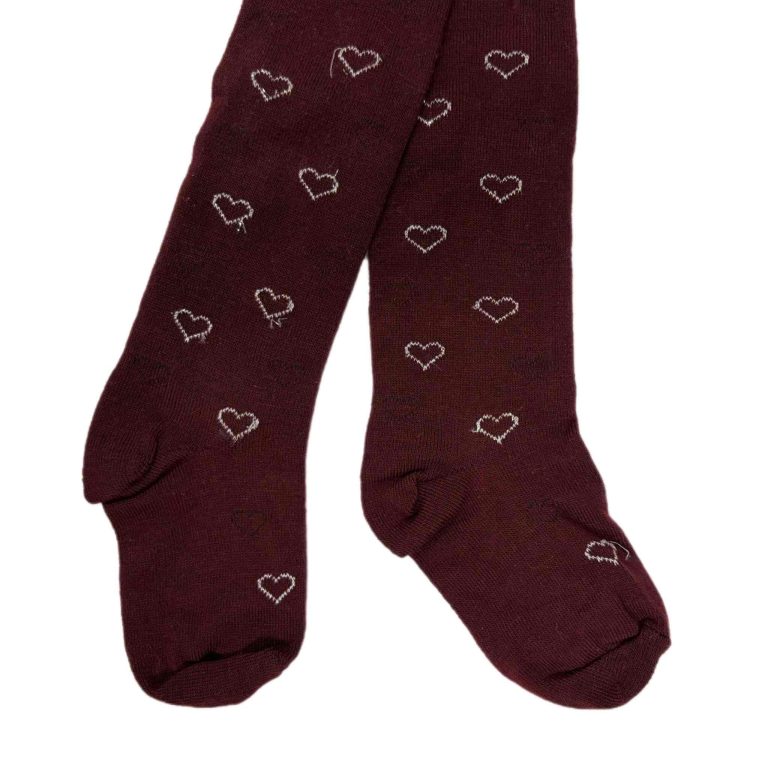 جوراب شلواری دخترانه زرشکی