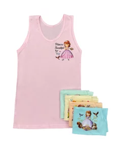 رکابی دخترانه نخی طرح سوفیا سایز 3xl