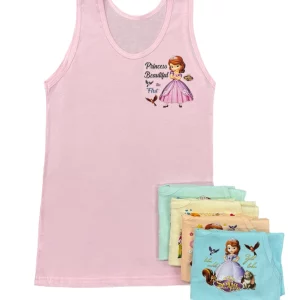 رکابی دخترانه نخی طرح سوفیا سایز 3xl