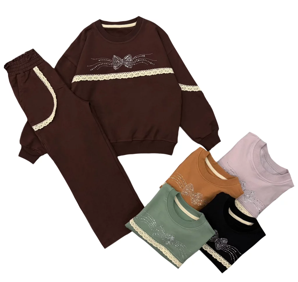 ست دورس و شلوار دخترانه پاپیون