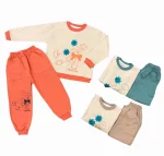 ست دورس و شلوار دخترانه طرح گلدان