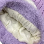 كلاه دخترانه بافت تو خز طرح خرگوش