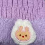 كلاه دخترانه بافت تو خز طرح خرگوش