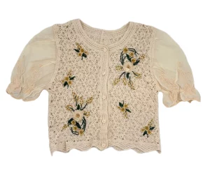 بلوز زنانه بافت گلدوزی