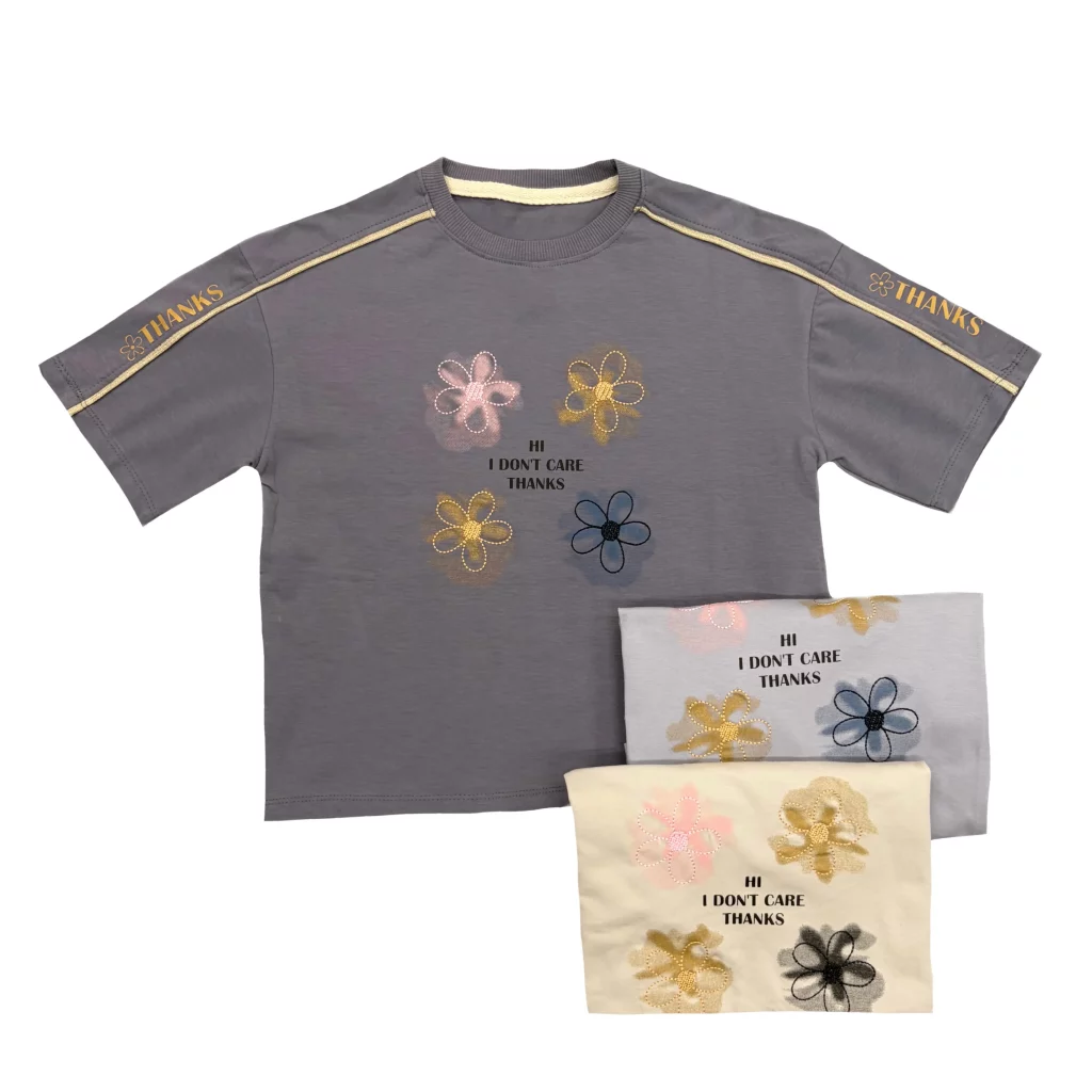 تیشرت دخترانه طرح گل