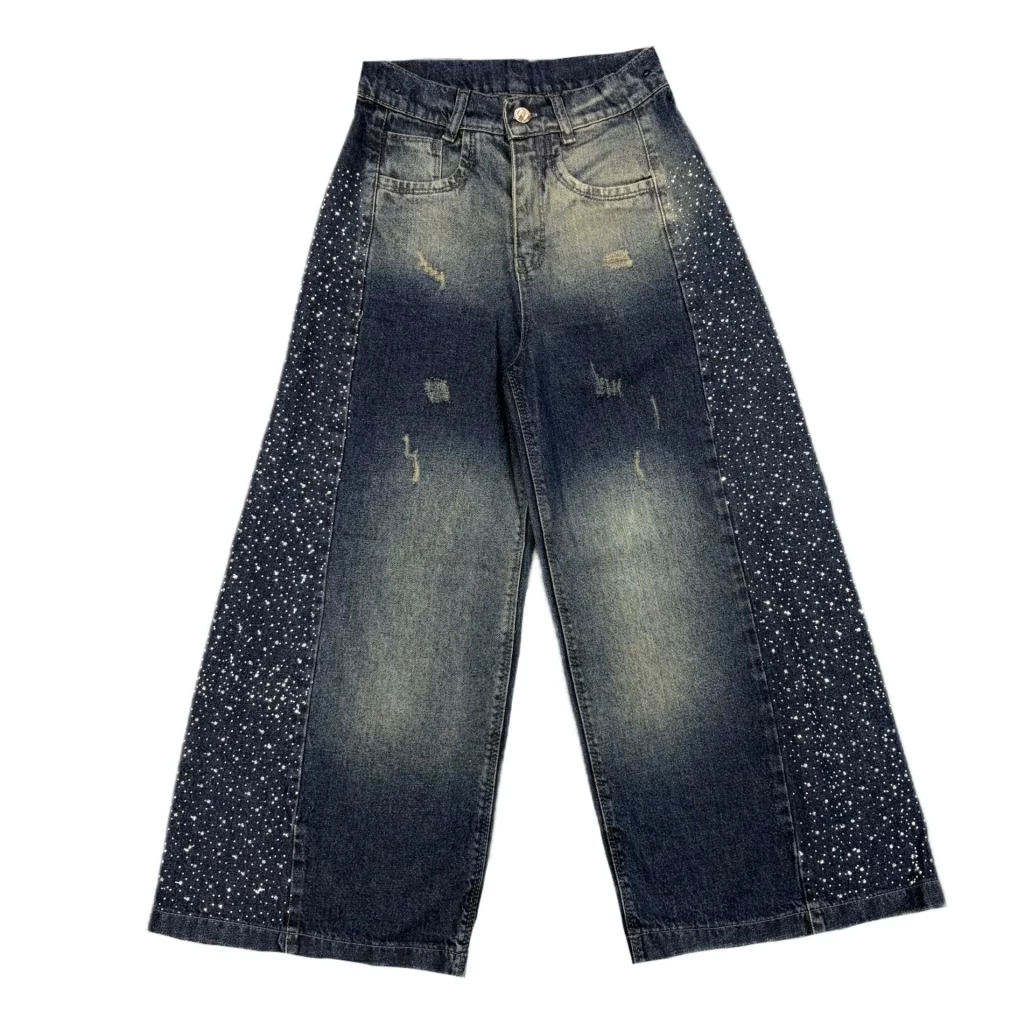 شلوار جین دخترانه.بگ کنار نگین