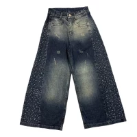 شلوار جین دخترانه.بگ کنار نگین