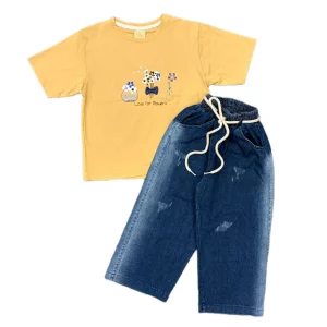 ست تیشرت و شلوار دخترانه flowers