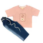 ست تیشرت و شلوار دخترانه پاپیون