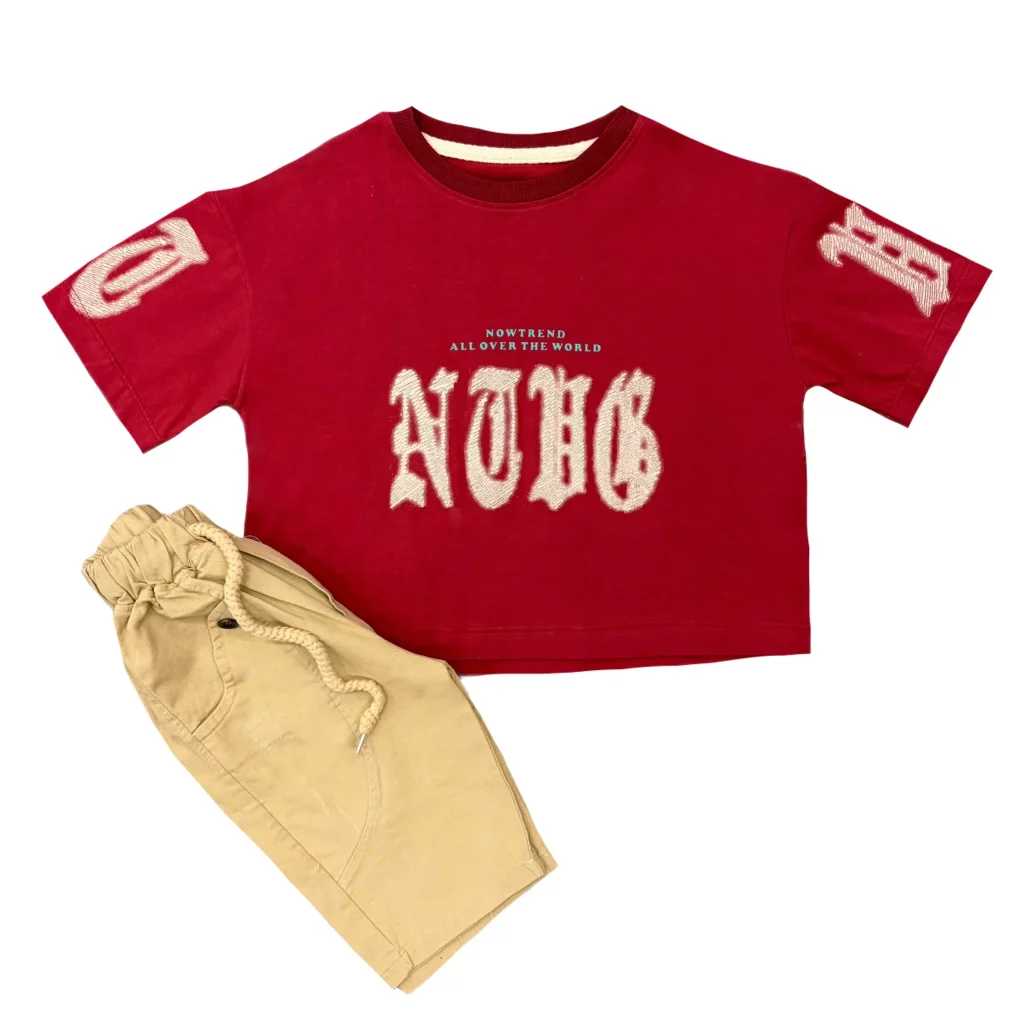 ست تیشرت و شلوارک پسرانه کتان