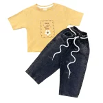 ست تیشرت و شلوار دخترانه پاپیون| کد 1325 /1324(ارسال رایگان) - Image 3