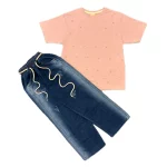 ست تیشرت و شلوار جین دخترانه نگینی