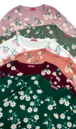 تیشرت زنانه گلهای نرگس