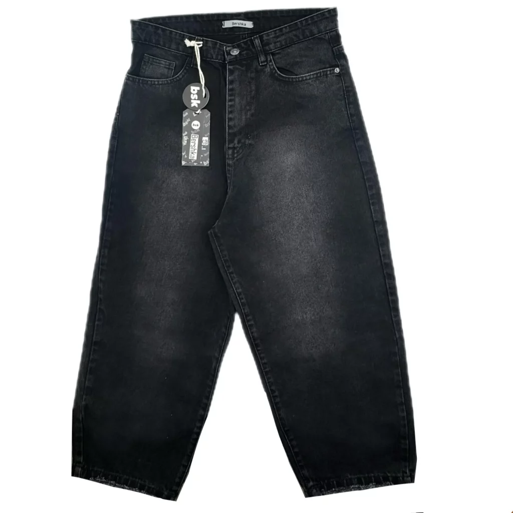 شلوار جين زنانه وايد زغالي