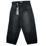 شلوار جين زنانه وايد زغالي