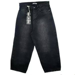 شلوار جين زنانه وايد زغالي